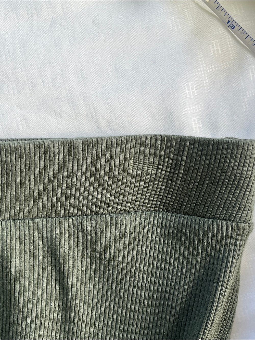 By Together Wide-Leg Knit Ribbed Pants in Olive Green - Picture 5 of 6